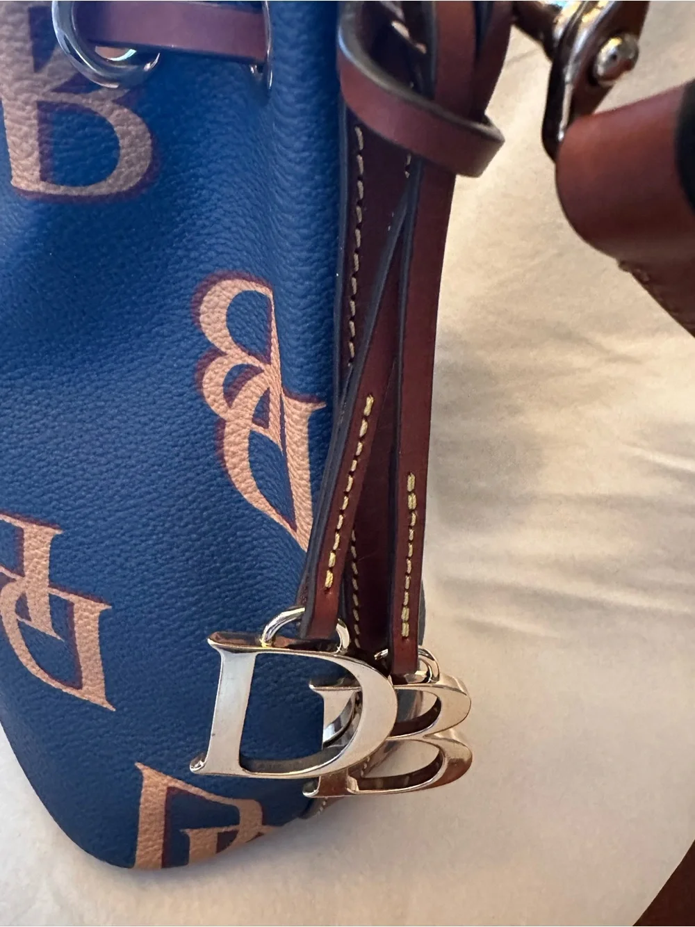 Dooney & Bourke Monogram Drawstring Shoulder Bag ~ Rare!!